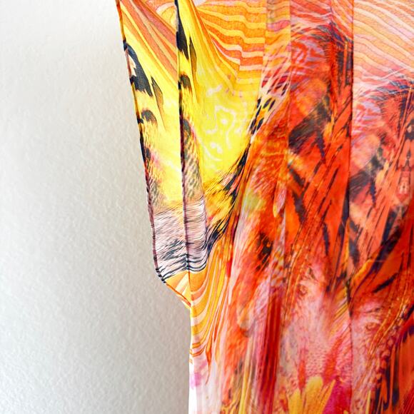 Soft Surroundings Womens Flowy Caftan One Size Lightweight Summer Orange - Picture 4 of 7